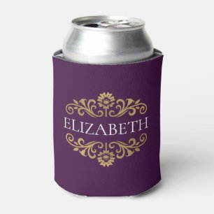 Rafraîchisseur Pour Canette Élégant Monogramme Purple Party Can Cooler