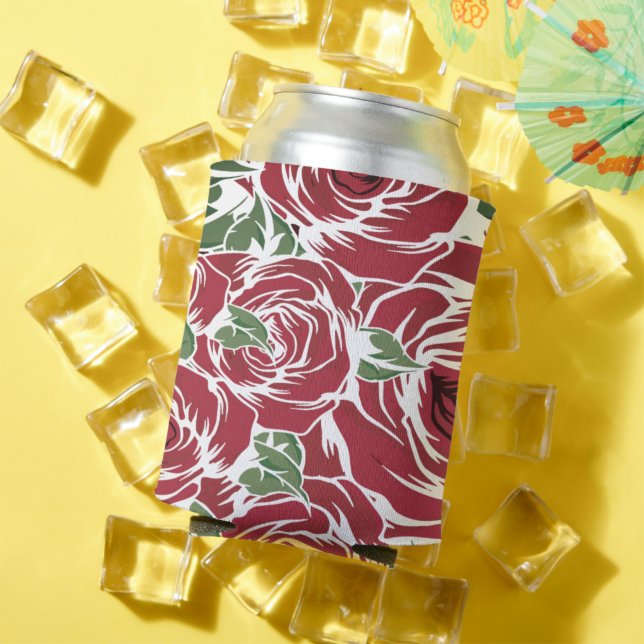 Rafraîchisseur Pour Canette Élégant Rose floral Motif pétal (Été in situ)
