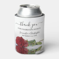 Élégant Rose rouge romantique Mariage Merci