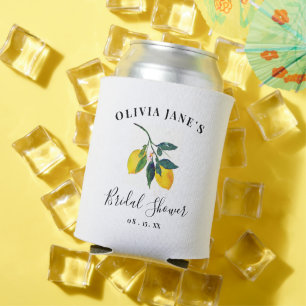 Rafraîchisseur Pour Canette Élégant script Fête des mariées de citron tropical