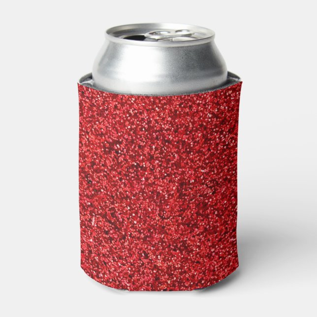 Rafraîchisseur Pour Canette Élégant Séquin Rouge Glitzy (Can devant)