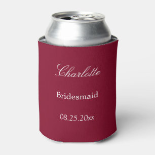 Rafraîchisseur Pour Canette Élégante Bourgogne Bridesmaid Faver peut refroidir