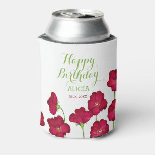 Rafraîchisseur Pour Canette Élégante fête d'anniversaire du Fleur sauvage Red