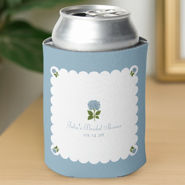 Rafraîchisseur Pour Canette Élégante Fête de Mariage Classique Hydrangea Bleu  (Créateur téléchargé)