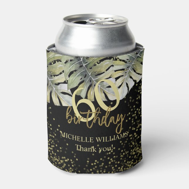 Rafraîchisseur Pour Canette Elégante Parties scintillant Gold Palm Calligraphi (Can devant)