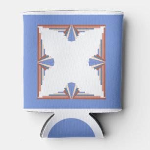 Rafraîchisseur Pour Canette Éléments Art déco en or rose & bleu