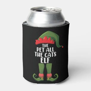 Rafraîchisseur Pour Canette Elfe qui caresse tous les chats Noël en famille as