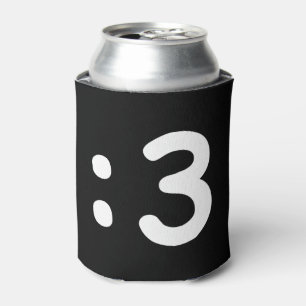 Rafraîchisseur Pour Canette Emoticon visage chat : 3 Can Cooler