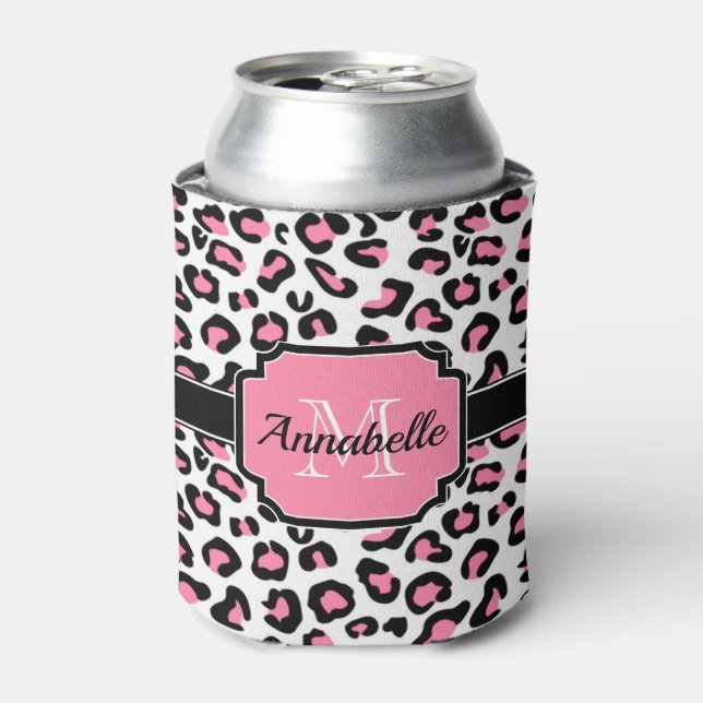 Rafraîchisseur Pour Canette Empreinte de léopard rose (Can devant)