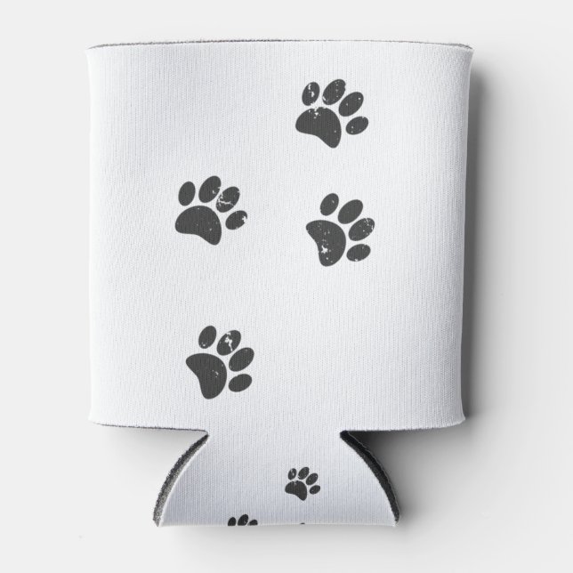 Rafraîchisseur Pour Canette Empreintes de Patte de Chien en Détresse (Devant)