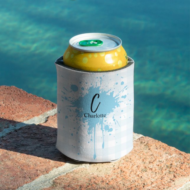 Rafraîchisseur Pour Canette En vichy Bleu du Cute Pastel (Piscine in situ)