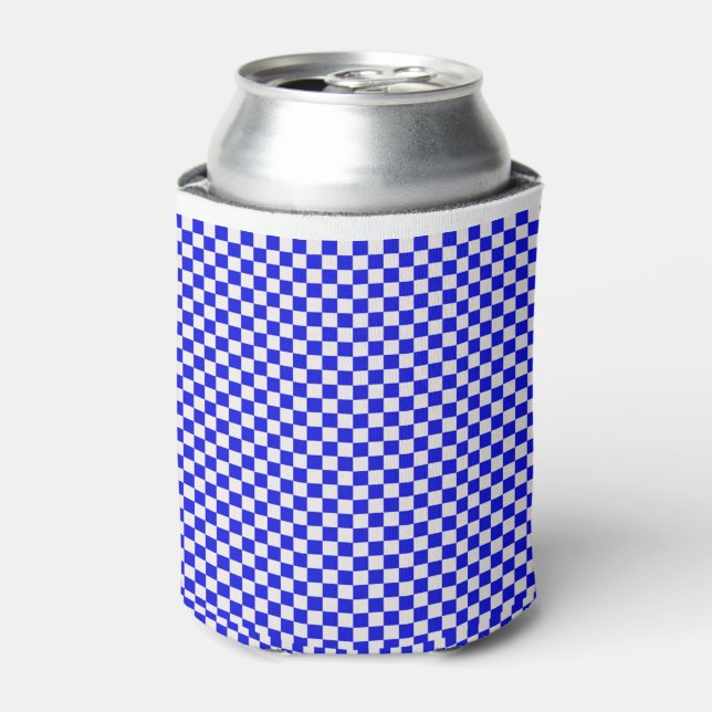 Rafraîchisseur Pour Canette En vichy Bleu Et Blanc À damiers (Can devant)