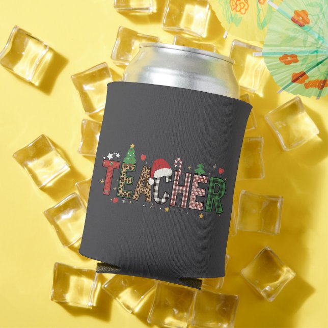 Rafraîchisseur Pour Canette Enseignant Alphabet de Noël Enseignants Cadeau Étu (Été in situ)