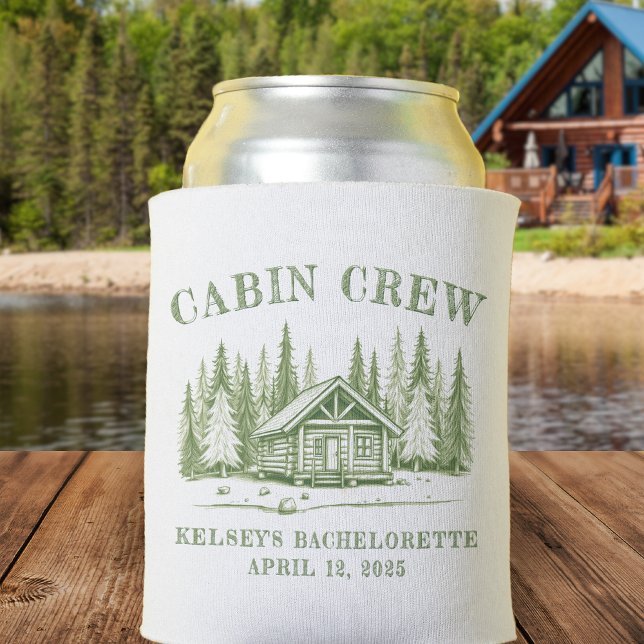 Rafraîchisseur Pour Canette Équipe de Cabine Campagne Verte Enterrement de Vie (Cabin Crew Green Camp Bachelorette Party Can Cooler
)