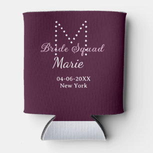 Rafraîchisseur Pour Canette Équipe de mariée ajoutez nom monogramme demoiselle