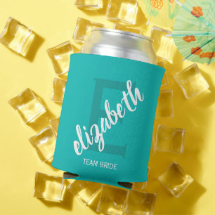 Rafraîchisseur Pour Canette Équipe Turquoise personnalisée Mariée