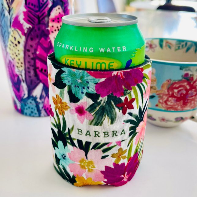 Rafraîchisseur Pour Canette ESCAPISME Personnalisé Tropical Floral Can Cooler (Créateur téléchargé)