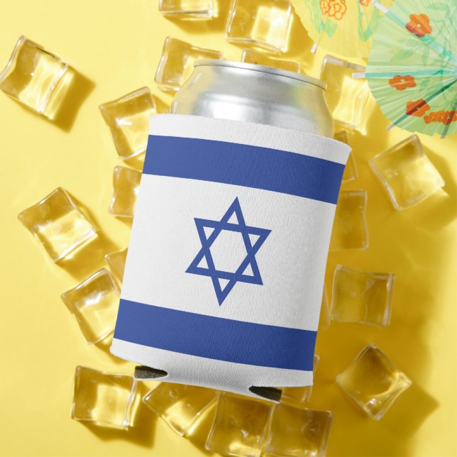 Rafraîchisseur Pour Canette Etat d'Israël Drapeau, Étoile de David Juifs (Été in situ)