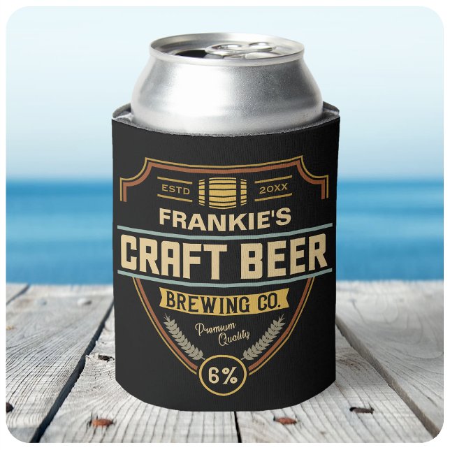 Rafraîchisseur Pour Canette Étiquette de bière artisanal personnalisé brasseri (Créateur téléchargé)