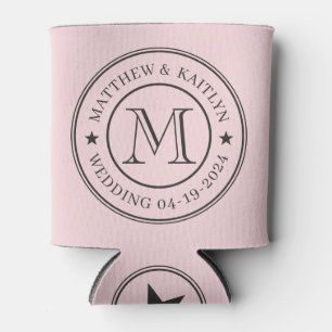 Rafraîchisseur Pour Canette Étoile de monogramme de mariage noir et murmure ro