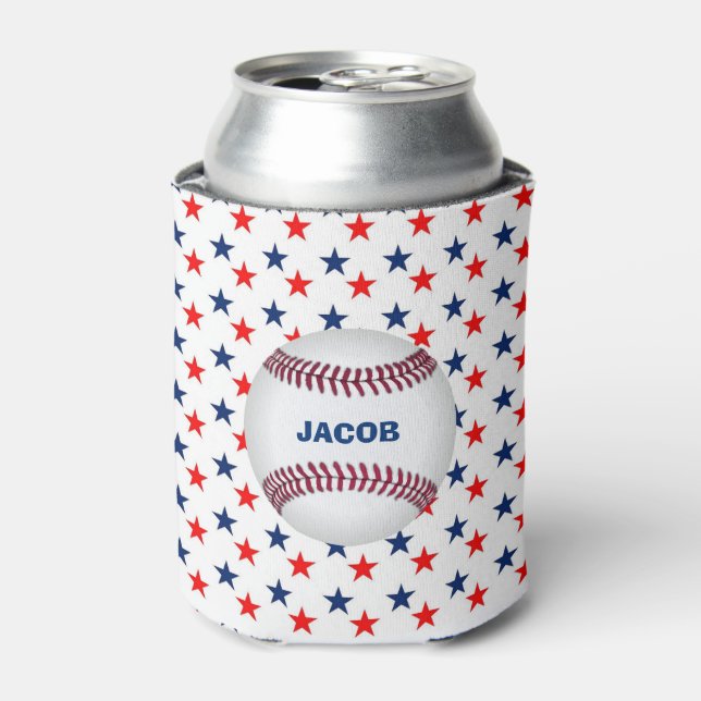 Rafraîchisseur Pour Canette Étoiles Américaines Et Baseball (Can devant)
