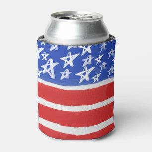 Rafraîchisseur Pour Canette Étoiles et rayures, Patriotique, 4 juillet