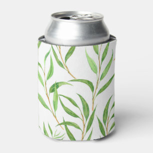 Rafraîchisseur Pour Canette Eucalyptus motif aquarelle sur blanc