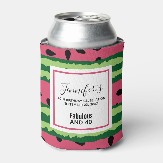 Rafraîchisseur Pour Canette Fabuleux et 40 mignonnes Watermelon Motif Annivers (Can devant)