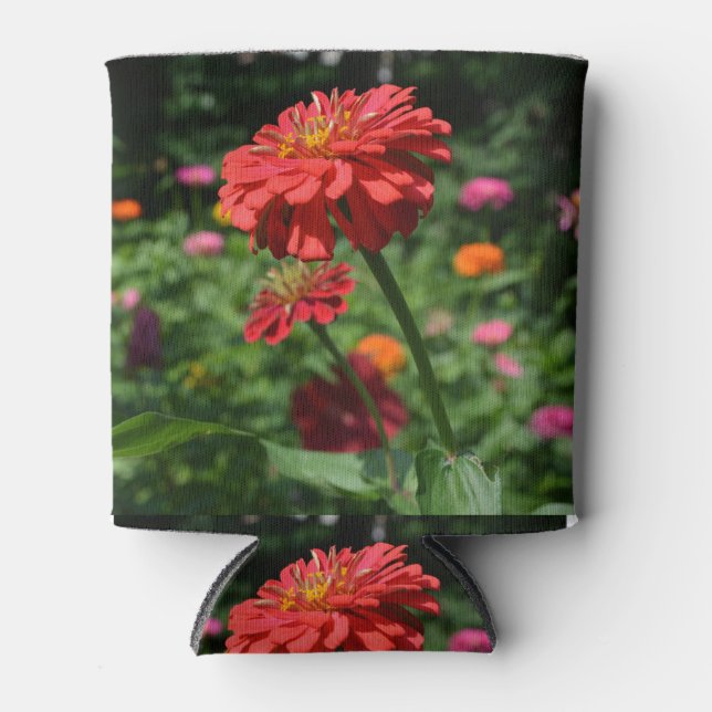 Rafraîchisseur Pour Canette Faisée orange, zinnia, cosmo, jardin de tournesol (Devant)