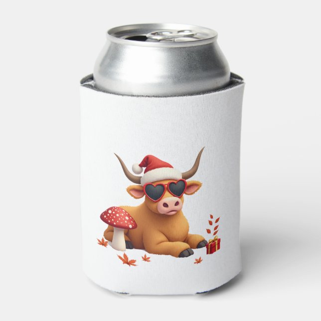 Rafraîchisseur Pour Canette Fall Highland Cow Pumpkin Bow Christmas Girls Kids (Can devant)