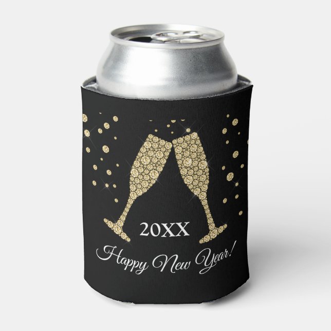 Rafraîchisseur Pour Canette Faux Gold Foil 2019 du Nouvel An (Can devant)