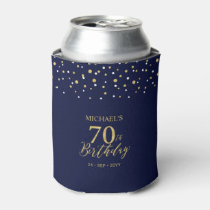 Rafraîchisseur Pour Canette Faveur de fête d'anniversaire 70 ans confettis ble