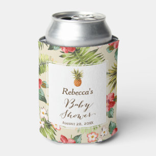 Rafraîchisseur Pour Canette Faveur tropicale de baby shower d'ananas de