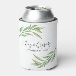 Rafraîchisseur Pour Canette Favor de mariage à la gouache feuillue