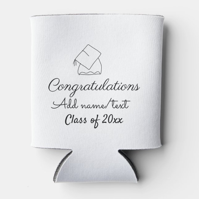 Rafraîchisseur Pour Canette Félicitations graduation ajouter nom année de text (Devant)
