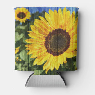 Rafraîchisseur Pour Canette Fence painted de Sunflowers