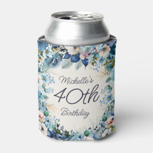 Rafraîchisseur Pour Canette Fête d'anniversaire 40 ans à motif floral aquarell