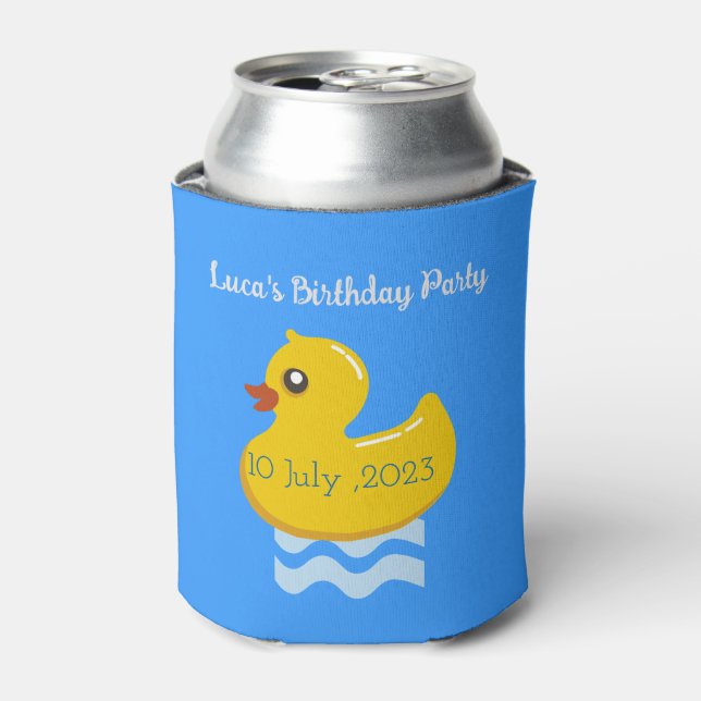 Rafraîchisseur Pour Canette fête d'anniversaire en caoutchouc jaune de canard (Can devant)