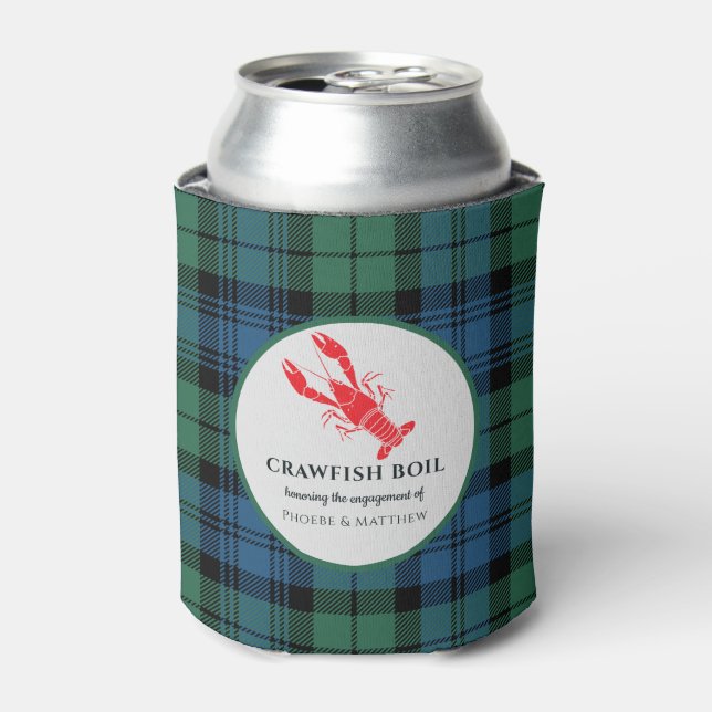 Rafraîchisseur Pour Canette Fête de fiançailles Plaid Tartan au Boil d'écrevis (Can devant)