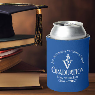 Rafraîchisseur Pour Canette Fête de graduation de l'école vétérinaire bleue pe