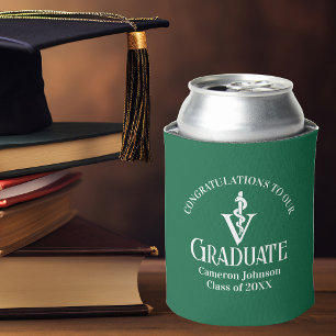 Rafraîchisseur Pour Canette Fête de graduation de l'école vétérinaire verte pe