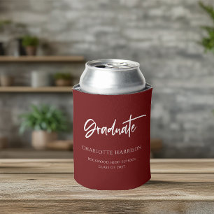 Rafraîchisseur Pour Canette Fête de graduation marron et blanc personnalisée