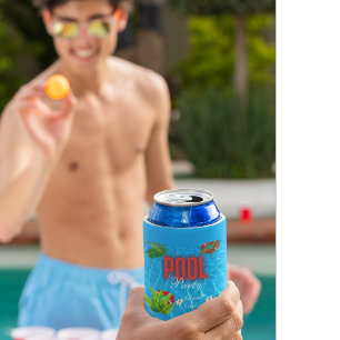 Rafraîchisseur Pour Canette Fête de la piscine tropicale Anniversaire d'été