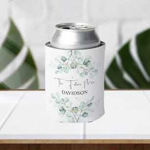 Rafraîchisseur Pour Canette Fête des mariées Eucalyptus couleur bleu-duché