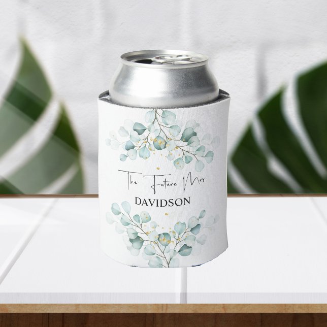 Rafraîchisseur Pour Canette Fête des mariées Eucalyptus couleur bleu-duché (Créateur téléchargé)