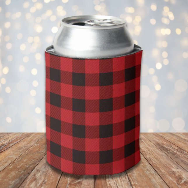 Rafraîchisseur Pour Canette fête d'hiver rustique bûcheron rouge (rustic winter lumberjack red buffalo plaid party can cooler)