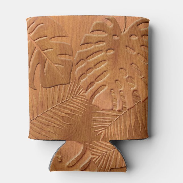 Rafraîchisseur Pour Canette Feuillages en bois sculpté Imprimer (Dos)