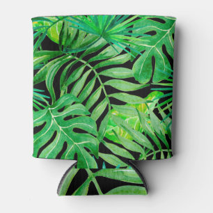Rafraîchisseur Pour Canette Feuilles d'aquarelle tropicale : Élégance transpar