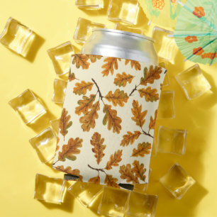 Rafraîchisseur Pour Canette Feuilles de chêne automnal sur blanc