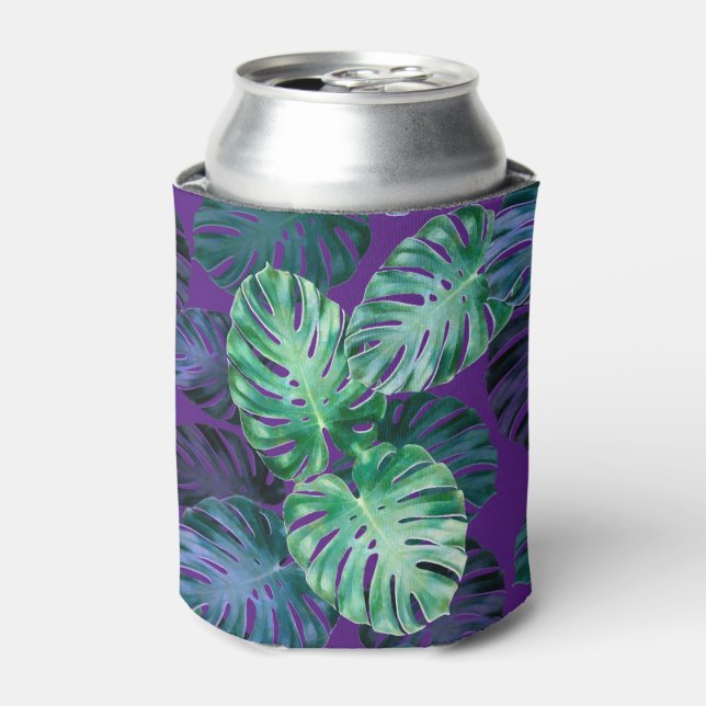 Rafraîchisseur Pour Canette Feuilles de Monstera Tropical (Can devant)